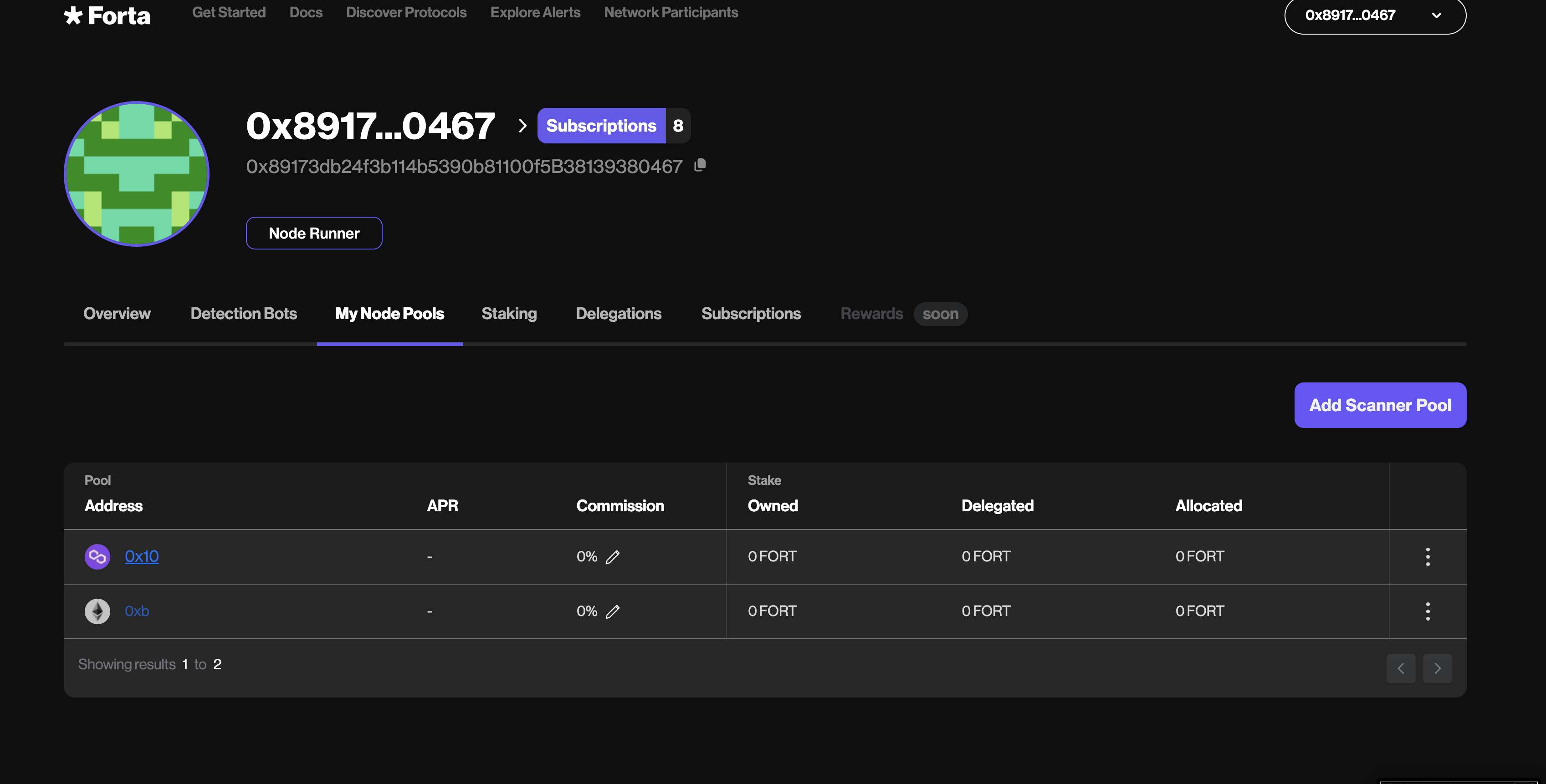 My Node Pools List