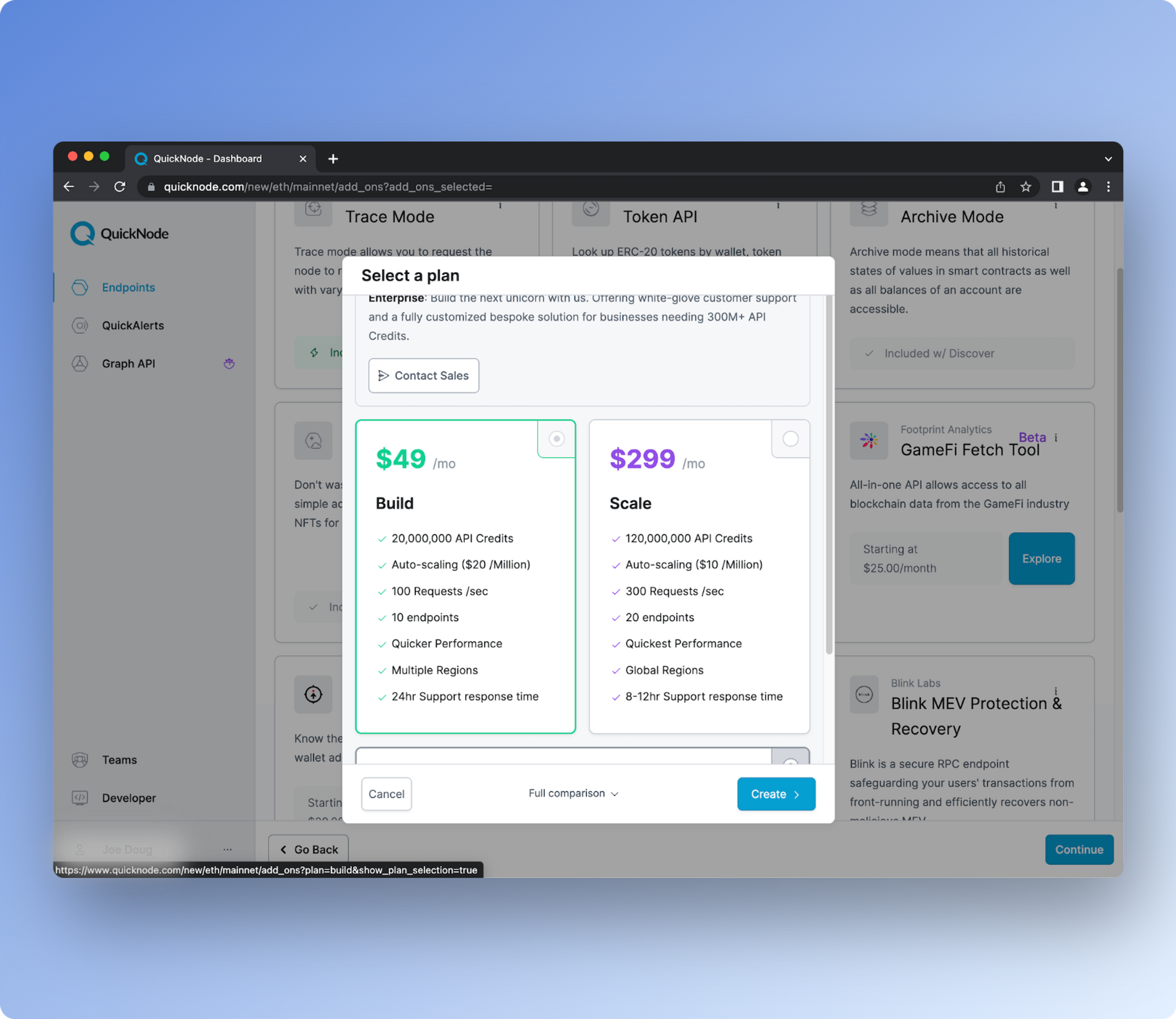 QuickNode Choose Plan